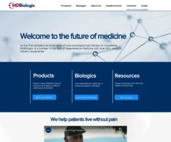 Mdbiologix.com(MDBiologix l Canadian Distributor of Autologous Biologics) Screenshot
