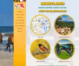 Mdcamping.com(Maryland Camping and RV Park Directory) Screenshot