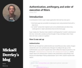 Mderriey.com(Mickaël Derriey's blog) Screenshot