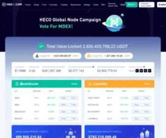 Mdex.com(MDEX is a DeFi platform that integrates DEX) Screenshot