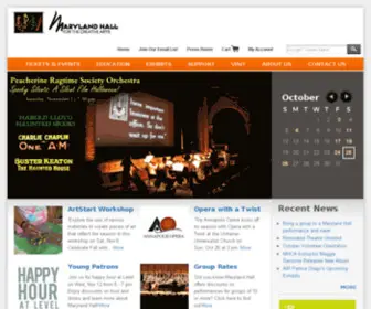 Mdhallarts.org(Maryland Hall for the Creative Arts) Screenshot