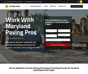Mdpavingpros.com(Asphalt Paving & Concrete Services in Baltimore MD) Screenshot