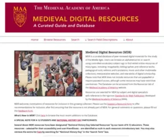 MDR-Maa.org(Created by the Medieval Academy of America) Screenshot