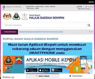 Mdrompin.gov.my(Portal Rasmi Majlis Daerah Rompin (MDR)) Screenshot