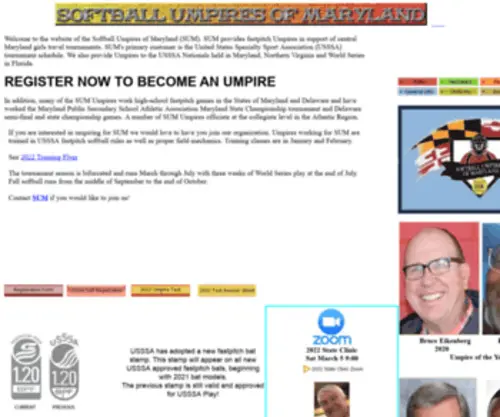 Mdumps.com(Softball Umpires of Maryland) Screenshot