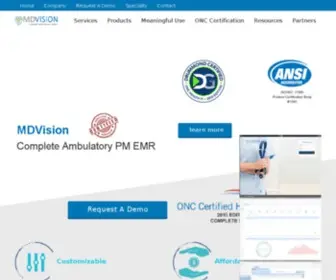 Mdvision.net(Certified EHR) Screenshot