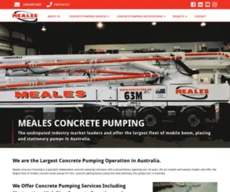 Meales.com.au(Concrete Pumping Contractor) Screenshot