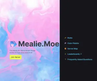 Mealie.moe(Website for discord.gg/anime server. Look through some of the frequently asked questions (FAQs)) Screenshot