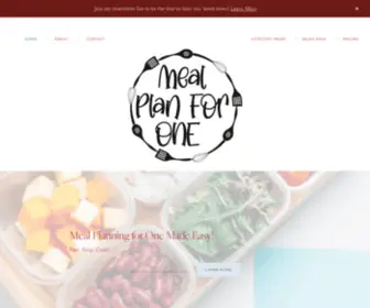 Mealplanfor1.com(My WordPress Blog) Screenshot