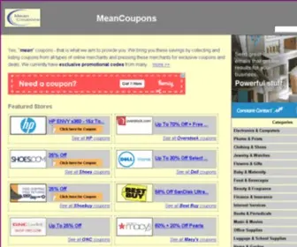 Meancoupons.com(Meancoupons) Screenshot