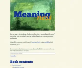 Meaningness.com(Table of contents) Screenshot