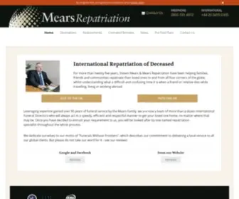Mearsrepatriation.com(International and National Repatriation Services) Screenshot