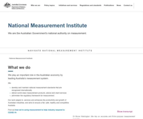 Measurement.gov.au(National Measurement Institute) Screenshot