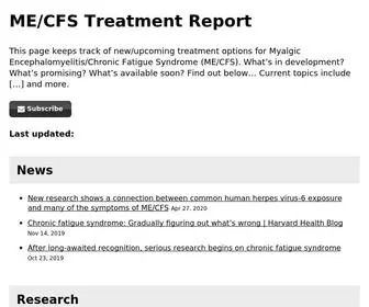 MecFstreatmentreport.com(ME/CFS Treatment Report) Screenshot