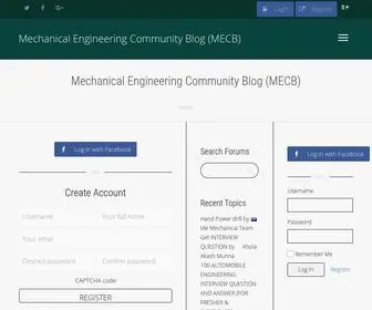 Mechanicalengineering.blog(Mechanical Engineering Community Blog (MECB)) Screenshot