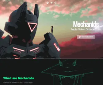 Mechanids.com(NFT Collectible Project) Screenshot