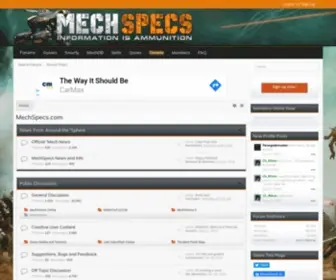Mechspecs.com(Mechwarrior online) Screenshot