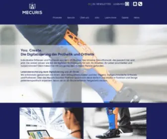 Mecuris.com(Orthopädietechniker vertrauen auf die CAD/CAM Softwarelösung von Mecuris) Screenshot