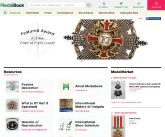 Medalbook.com(Largest online database and price guide of Military & Historical products) Screenshot