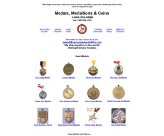 Medalsmedallionscoins.com(Medals, Medallions, Coins) Screenshot