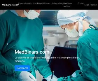 Medbinars.com(Agenda de webinars y clases online de medicina) Screenshot