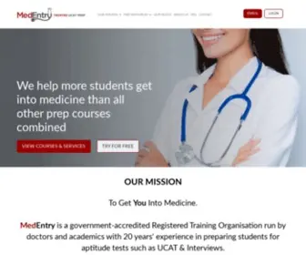 Medentry.edu.au(Premium UCAT Preparation at the right price. Find out why MedEntry) Screenshot
