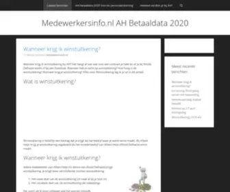 Medewerkersinfo.nl(AH BetaaldataAlbert Heijn betaaldata 2020 loon en personeelskorting) Screenshot