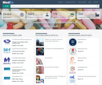 Medex.com.bd(Leading Online Medicine Index & Healthcare Portal of Bangladesh) Screenshot