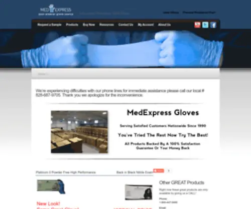 Medexpressgloves.com(Your Premier Source for Disposable Nitrile) Screenshot
