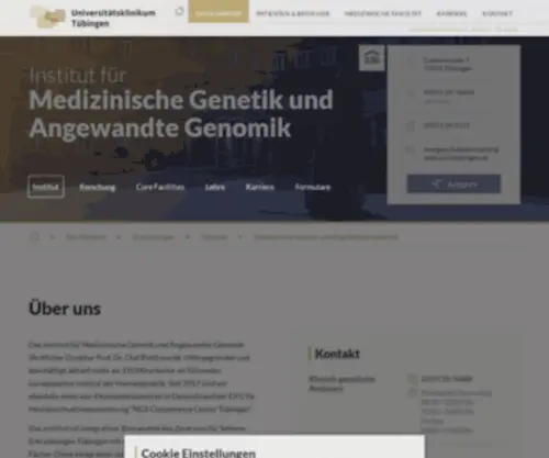 Medgen-Tuebingen.de(Medizinische Genetik und Angewandte Genomik) Screenshot