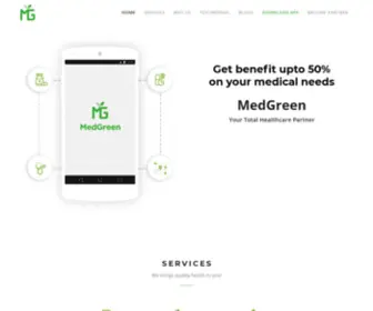 Medgreenhealthcare.com(Buy Medicines Online Via MedGreen App) Screenshot