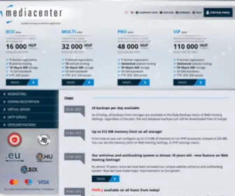 Mediacenter.hu(Quality hosting and domain services) Screenshot