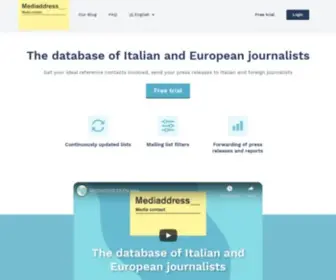 Mediaddress.it(La banca dati dei giornalisti e dei media nel mondo) Screenshot