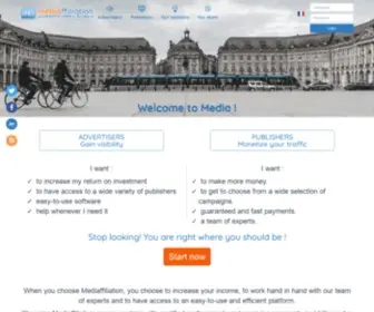 Mediaffiliation.com(An affiliate platform designed for publishers and advertisers) Screenshot
