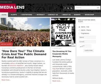 Medialens.org(Correcting for the distorted vision of the corporate media) Screenshot
