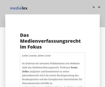 Medialex.ch(Zeitschrift für Medienrecht) Screenshot