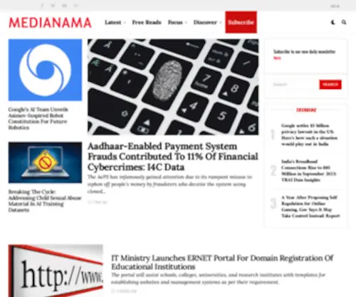 Medianama.com(Digital India Internet Mobile Policy News) Screenshot
