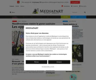 Mediapart.com(Site d'information français d'actualités indépendant et participatif en ligne) Screenshot