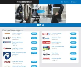 Mediarecruiter.com(Media and advertising sales jobs in television) Screenshot