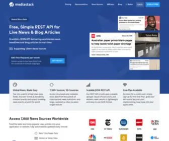 Mediastack.com(Free Live News & Blog Articles JSON API) Screenshot