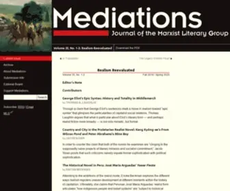 Mediationsjournal.org(Journal of the Marxist Literary Group) Screenshot