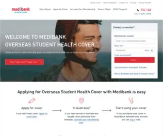 Medibankoshc.com.au(Medibank Overseas Students Health Cover) Screenshot