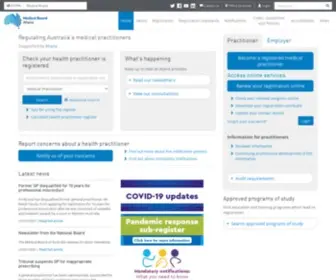 Medicalboard.gov.au(Medical Board of Australia) Screenshot