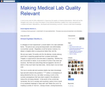 MedicallaboratoryQuality.com(Making Medical Lab Quality Relevant) Screenshot