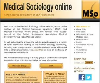 Medicalsociologyonline.org(MSo) Screenshot