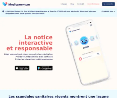 Medicamentum.fr(Medicamentum, la notice ludique et interactive) Screenshot