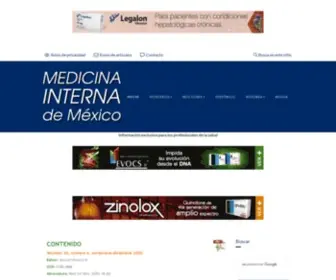 Medicinainterna.org.mx(Medicina Interna de M茅xico) Screenshot