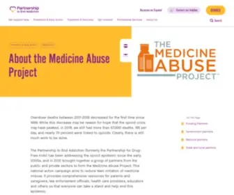 Medicineabuseproject.org(About the Medicine Abuse Project) Screenshot