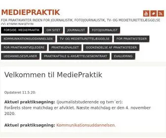 Mediepraktik.dk(For praktikanter inden for journalistik) Screenshot