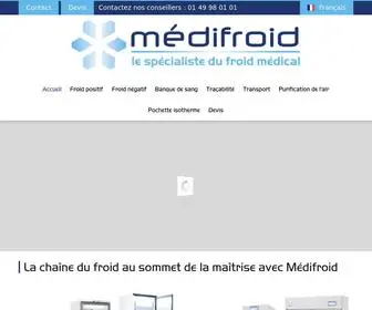 Medifroid.com(Vente produits respectant la chaîne du froid médical) Screenshot